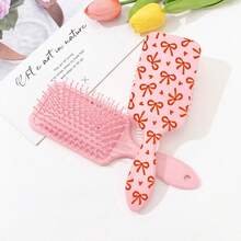 1 chiếc lược massage tạo kiểu tóc xoăn đàn hồi mới, họa tiết nơ báo đốm, làm từ rơm lúa mì, thích hợp sử dụng cho gia đình, có bờm tóc lớn, lược bơm hơi, dễ sử dụng. - Nhiều màu - Xem 3