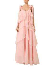 Nuevo vestido largo vacacional estilo dulce, tirantes finos, diseño pastel de múltiples capas, moda europea y americana - Rosa - Ver 6