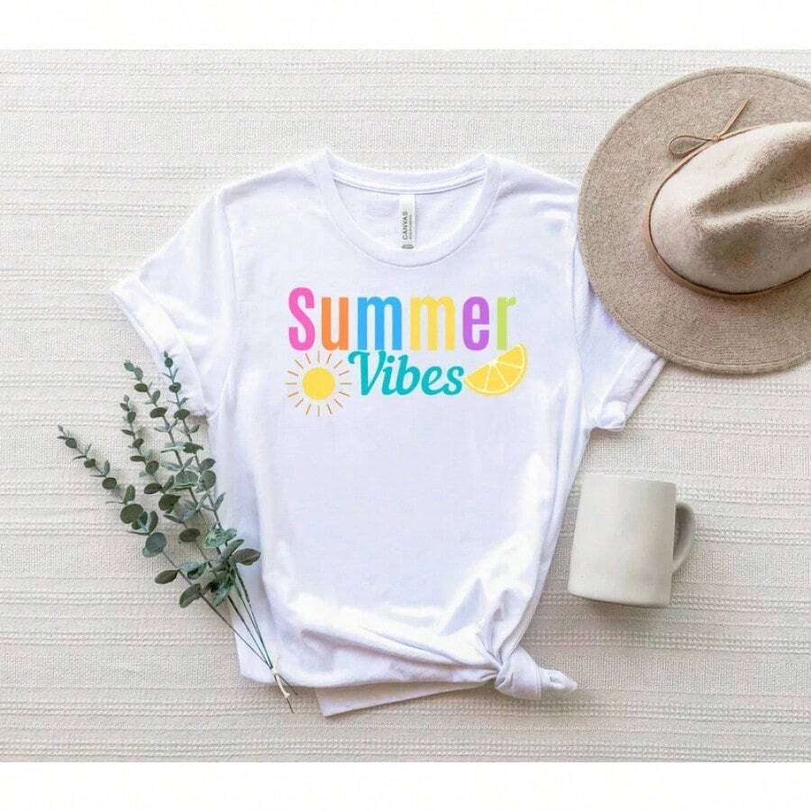 Camisas de estilo veraniego, camisetas de estilo veraniego, camisetas de verano, camisas para días soleados, camisas de playa, camisas de vacaciones, camisas para días de descanso, camisetas de viaje - alta calidad - Blanco - Ver 1