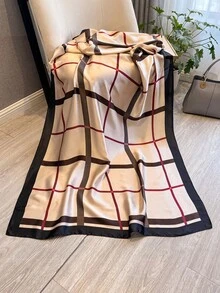 1pc Faux Silk Solid Color Scarf, Elegant And Versatile For Women, Suitable For Beach, Sun Protection, And Daily Wear - Multicolor - View 3