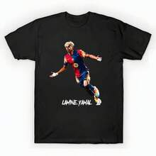 Yamal Celebration T-Shirt (1) unisex de la de algodón puro de alta densidad de 220 g. C-AmiS-eta uniS-ex 100 % aL-Godón de - Tejido de alta densidad. Apta para todo tipo de perS-onas, ya sean mujeres o hombres. Tejido duradero de alta C-Alidad apto para todas las estaciones, suave al tacto pero duradero. Tops transpirables. Conjuntos de otoño para mujer. Conjuntos de vaC-Aciones para mujer. Disfraz de Halloween para mujer. - Negro - Ver 6