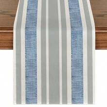 1pc Vintage Classic Striped Table Runner, Textured Rectangular Tablecloth, Suitable For Dining Table, Coffee Table, Home Decor - Durable Kitchen And Dining Room Decoration, Table Decor - Multicolor - View 9