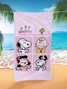SNOOPY 畅销史努比超细纤维沙滩巾，卡通儿童沙滩浴巾，夏季海边吸水毛巾 - 長方形 - 查看 16