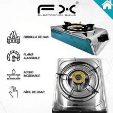 Cocina de gas con parrilla, llama regulable para una distribución uniforme del calor, colores exclusivos, construcción duradera de acero inoxidable, controles giratorios para un fácil manejo, opciones de parrilla simple o doble disponibles. - Tipo de Enchufe A USA (110-127V) - Ver 4