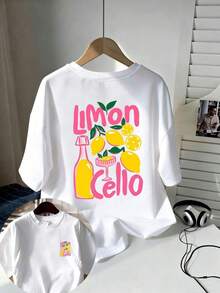 2026. Hauts. T-shirt décontracté pour homme avec imprimé citron << LIMONCELLO », manches courtes, 100 % coton, confortable et polyvalent, idéal au quotidien, pour les activités de plein air, l'été et les week-ends. Hauts d'été pour femme. - Blanc - Voir 2