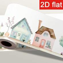 1 Roll 2D Flat High-End Home Decor Essential. Self-Adhesive Design, Perfect For Baseboards/Waistlines. Adorned With Charming Floral Patterns To Enhance Home Aesthetics. Size: 3.94x196.85 Inches, Made Of Durable PVC Material - A - View 8