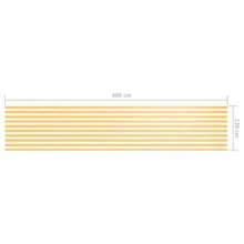 vidaXL Balcony Privacy Screen, Balcony Covering With Eyelets And Rope, Waterproof Balcony Cover, Balcony Cladding For Balcony And Terrace, 120 X 600 Cm, White And Yellow, 100% Polyester Oxford Fabric - White and Yellow - View 2