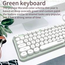 MOFII Sweet 2.4G Wireless Keyboard & Mouse Combo Plug And Play 10M Transmission Silent 104 Keys Multimedia Shortcuts 3 Speed DPI Mouse Compatible Windows Android For Office Home Use Batteries Not Included - View 10