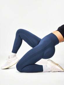 sin costuras de cintura alta de unicolor para uso diario, fitness y yoga para mujeres - Multicolor 4 - Ver 2