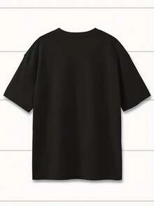 Fashionable Short-Sleeved Blouse For Women, With A Loose Fit And Printed Design. - 黑色 - 查看 2
