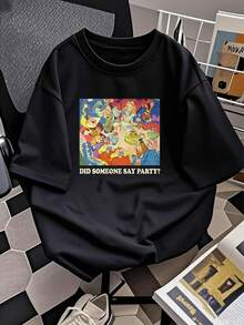 Fiesta alegre con personajes fantásticos celebrando una divertida merienda que transmite energía positiva y espíritu festivo camiseta de mujer  de tacto suave ideal para uso diario - Negro - Ver 2