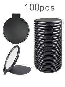 1/5/10/50/100 piezas Espejo de mano pequeño, Espejo de maquillaje portátil, Esencial de viaje, Espejo de maquillaje para dormitorio de estudiantes - Negro - Ver 6