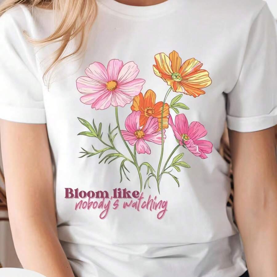 Camiseta impresa para hombres y mujeres - Blanco - Ver 1
