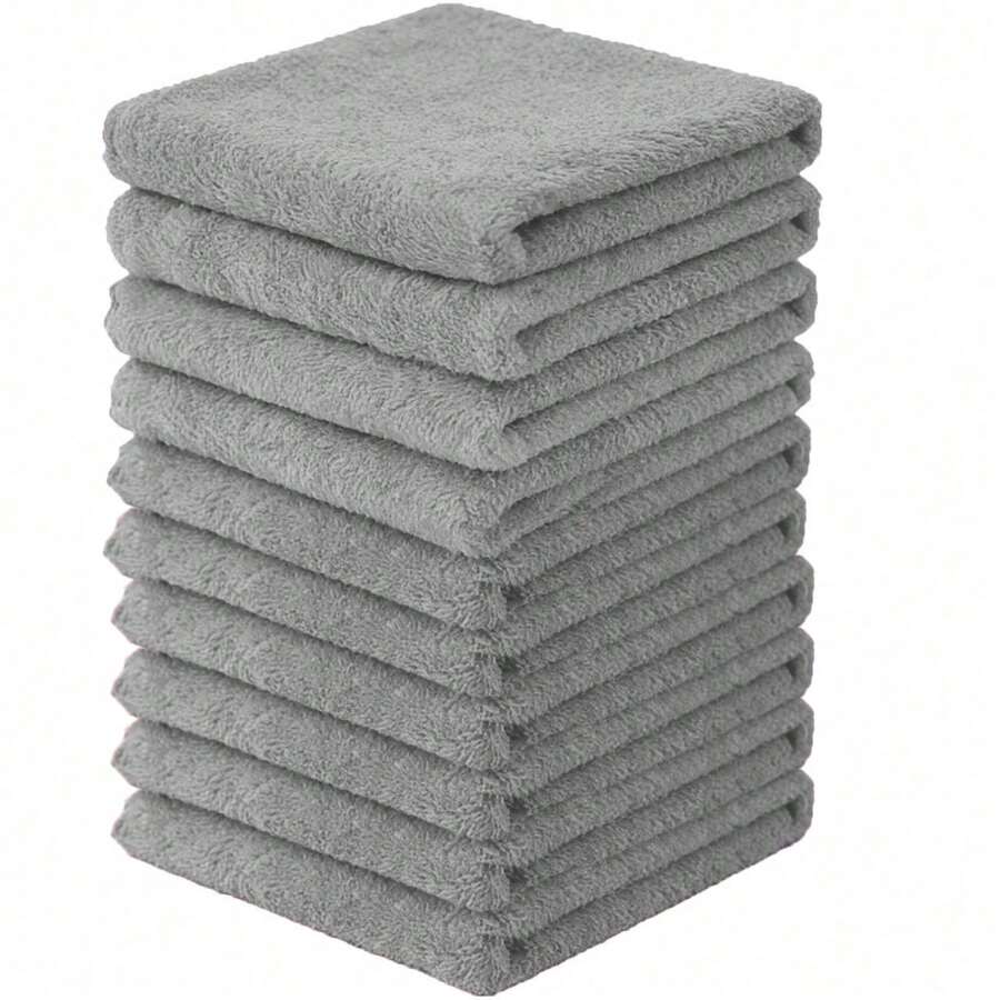 Bộ 3/6/10 khăn mặt cao cấp - Nhanh khô - Chất liệu microfiber mềm mại như nhung san hô, thấm hút cao - Đa năng dùng làm khăn tắm, khăn spa, khăn mặt, khăn lau tay - Màu xám - Xám - Xem 1
