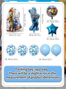 Disney Bộ bóng bay chủ đề Zootopia, món quà hoàn hảo cho người hâm mộ và những người yêu thích phim, bóng bay trang trí tiệc theo chủ đề nhân vật, hãy làm người yêu thích Zootopia bất ngờ với bộ bóng bay chu đáo này, một món quà đáng yêu mang bộ phim yêu thích của họ đến bữa tiệc. Mỗi bộ bao gồm mọi thứ cần thiết để tạo nên một màn trang trí tiệc tuyệt đẹp: một bóng bay hình Judy & Nick, một bóng bay hình ngôi sao. - Bóng bay - Xem 3