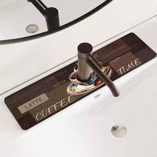 1 pieza Alfombra de goma con patrón de café, antideslizante y de secado rápido, absorbente, adecuada para el fregadero y el grifo, ideal como regalo de vacaciones - Multicolor - Ver 7
