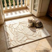 1pc Ins Style Abstract Line Area Rug, Soft Cream Color With Artistic Textured Lines, Suitable For Doormat, Small Carpet, Welcome Mat, Rug, Outdoor Doormat, Kitchen Carpet, Home Decor, Front Door Mat, Zoned Small Rug, Outdoor Mat, Home Decor, Area Rug, Garden Carpet, Washable Carpet - A - View 14