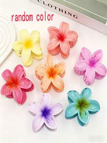 7 piezas Clips para el cabello con flores de color degradado, estilo de moda casual para primavera y verano, accesorios para viajes y uso diario, regalo lindo y grande - Multicolor - Ver 2