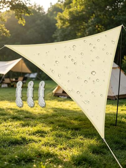 1 pieza Lona impermeable y protectora contra el sol, proporciona múltiples estilos de tienda triangular, adecuada para jardín al aire libre, decoración de balcón, camping, patio, jardín, piscina y otras ocasiones