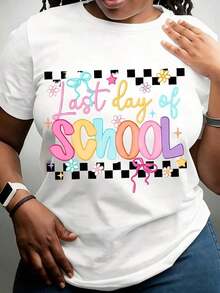 Camiseta de Celebración del Último Día de Clases para Niños y Maestros, Ropa Divertida de Verano, Ropa para Fiesta de Graduación, Eventos Escolares de Fin de Año, Camiseta de Algodón - Blanco - Ver 1