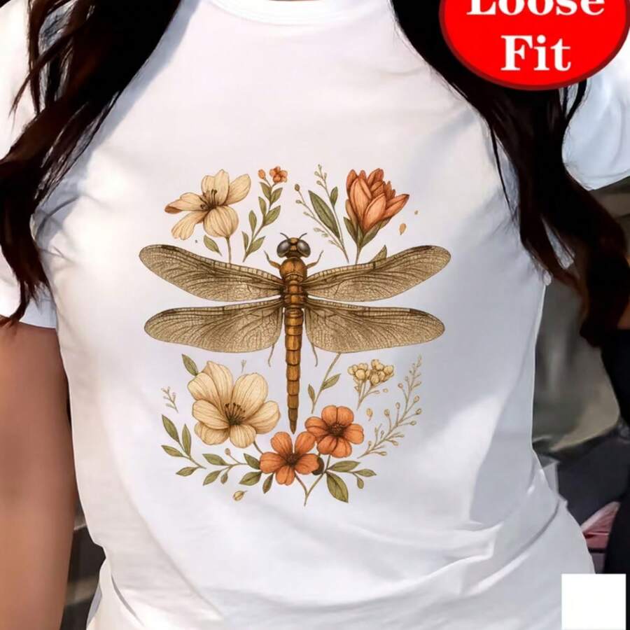 Camiseta estampada, tejida en algodón puro, con diseño de cuello redondo, estilo unisex, camisa creativa y moderna, ideal para primavera y otoño, holgada y cómoda para hombres y mujeres. - Blanco - Ver 1