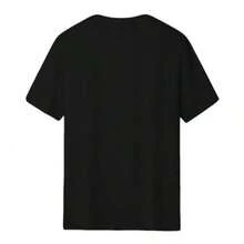 Look At It Again And Thank God, Move Forward And Trust In God. Women's Regular Short Sleeve T-Shirt - Fun Cartoon Letter Print, Crew Neck, Casual Style - Machine Washable, Fashionable Women's Clothing, Breathable And Comfortable. - 黑色 - 查看 2