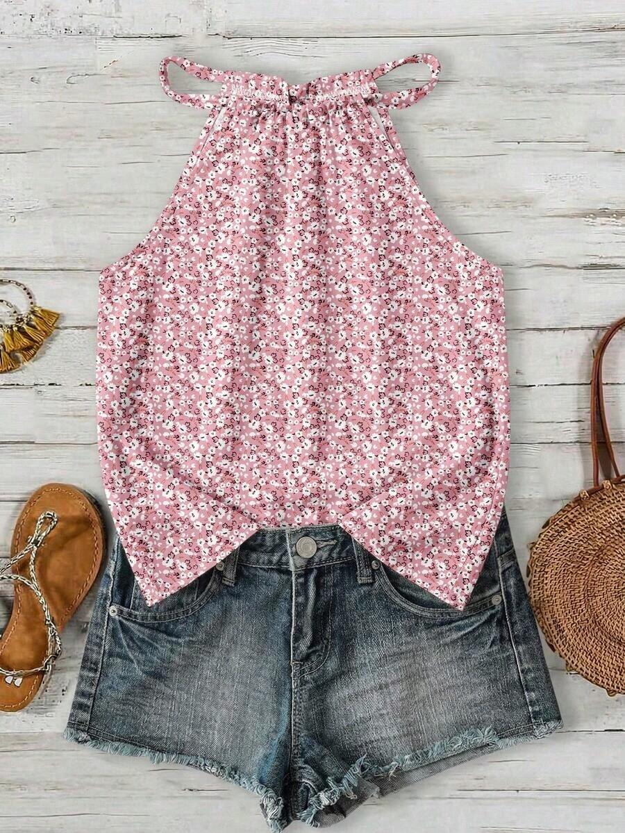 Camiseta de tirantes de algodón de unicolor y versátil para mujer, adecuada para primavera y verano - Multicolor 2 - Ver 1