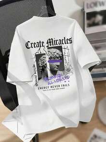 Women's T-Shirt With Print And Dropped Shoulders - 預設 - 查看 1