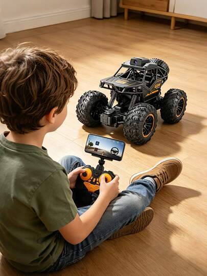 1 chiếc xe điều khiển từ xa WIFI có chức năng ghi hình thời gian thực, xe điều khiển từ xa video FPV 2.4GHz với camera HD có thể điều chỉnh 45°, xe địa hình điều khiển từ xa bằng hợp kim, thích hợp cho trẻ em, học sinh, người mới bắt đầu từ 6-18 tuổi trở lên, món quà sinh nhật/Ngày Thanh niên/Giáng sinh tuyệt vời.