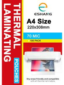 100 Pack Clear Thermal Laminating Pouches, Hold A4 Sheet(220*308mm), 50/60/70mic Thickness, Round Corner, Letter Size, Office And School Supplies - A4 - View 7