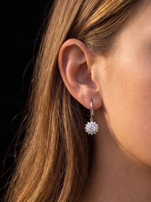 1 Đôi bông tai bạc 925 đính đá Moissanite hình hoa hướng dương 0.5 carat - Món quà sang trọng, thanh lịch dành cho lễ đính hôn, đám cưới, bạn thân, sinh nhật, kỷ niệm. Trang sức cô dâu. - Bông tai Moissanite hình hoa hướng dương - Xem 2