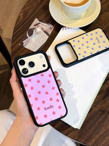 Customized Minimalist Star & Letter Slogan Phone Case, Full Coverage Hard Shell Protective Cover Suitable For IPhone 11/12/13/14/15/16 17 Pro Max - Multicolor - View 7