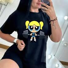 Cheap Women's Sports Oversize T-Shirt For Super-Cool Gym Girls, Bombshell, Acorn, Bubble Girl Power Long Blouses For Women, Pretty Blouses For Women, Sports Essential For Summer. - 07 - 查看 1