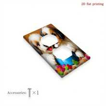 1pc Dog Feeding Printed Switch Panel Cover, 2D Flat Printing Decorative Plate, Cute Pet Style Niche Home Accessory - A - View 11