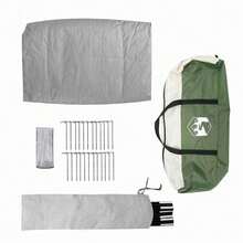 Campingzelt mit Dach mit Speicher Grün 282 x 225 x 154 cm Taft - Grün - Übersicht 9