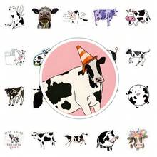 60pcs Spotted Cow Stickers, Cute Animal High-Quality Creative Decorative Stickers For Scrapbooking, Planner, Desktop School Supplies - A - View 3