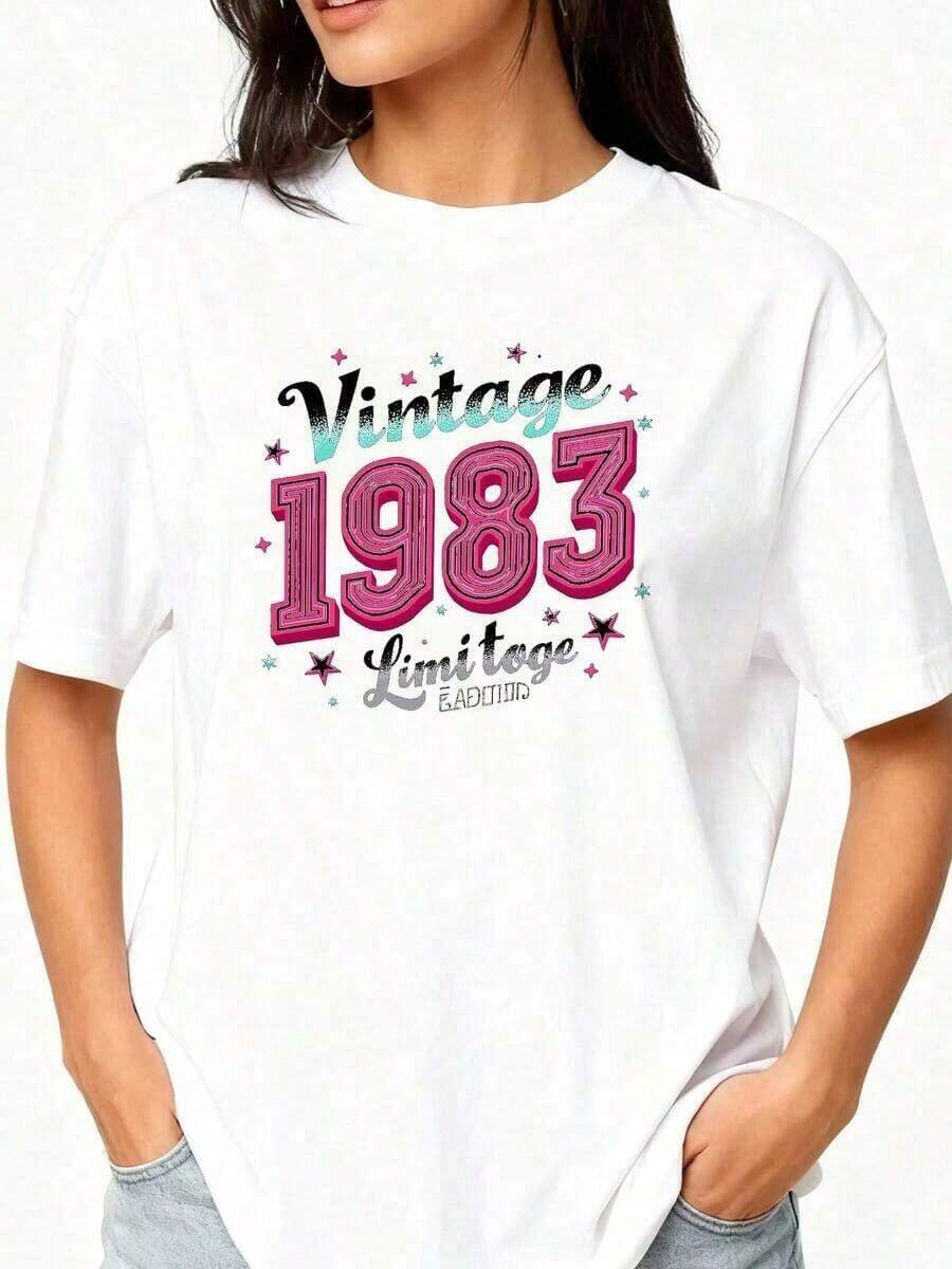 Limited Edition Vintage 1983 Shirt, 41st Birthday T-Shirt, 1983 T-Shirt, 80s Birthday, Birth Year T-Shirt, 41st Birthday Gift For Her - 白色 5 - 查看 1