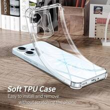 Transparent Anti-Drop Phone Case, High Transparency, Suitable For Reno Series, Find Series, A Series, K Series Full Models, Reno 15/15 F /15C/A6s/F31/A6 GT/ A6 4G/ A6 Pro 4G/5G/A6x/Find X9/Find X9 Pro/F31 Pro+/Reno11 F 5G/ A60 5G/ TPU Reno Find A K Full Series Four-Corner Air Cushion Anti-Drop Phone Case, Reno Transparent Air Cushion Protective Case, Full TPU Anti-Drop Soft Shell - Clear - View 6