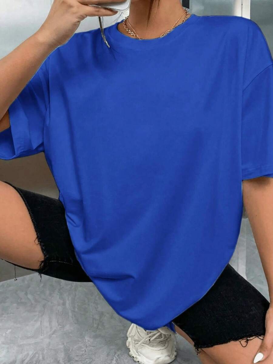 Lovelume 200g T-Shirt For Women In Green/Red/Navy, Size, Printed. - Biru - View 1