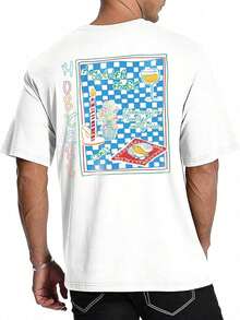 Camisetas Gráficas para Hombre YTD, Manga Corta, Estampado 'Beachfront Bliss', Talla Grande, Algodón, Casual, Unisex XO6A - Blanco - Ver 1