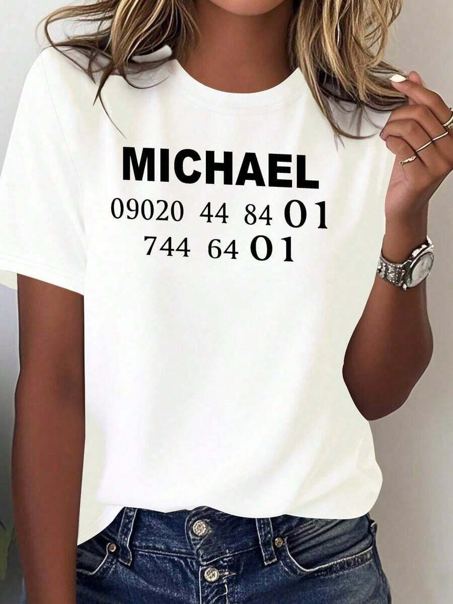 Camiseta Oversize Retro de los 80 con Estampado Numérico para Mujer -% Cómoda y Casual, Diseño Inspirado Lavable aáquina Ropa Todo-Tiempo Ajuste Relajado Geométrico Para Capas Blanco Con Impresión Negra Camiseta Declaración De La Culture Elegante Y Versátil En Temporadas Suaves Tejido Transpirable Dibujo Audaz Iconic DesignCamiseta de manga corta de primavera/verano 2023 con estilo de moda americana, estampado para jóvenes, con un diseño de cuello redondo que y versátil para uso casual, talla - Blanco - Ver 1