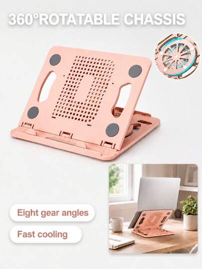 Adjustable Foldable Laptop Stand, Portable Laptop Riser Holder Compatible With 10-15.6 Inch Laptops Like, Surface, Chromebook, Pro, Ergonomic Design