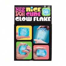 Glow In The Dark Snowflake Cube Stress Relief Fidget Toy, Super Solid Squish Squeeze Ball, Anti-Anxiety Sensory Toy For Teens & Adults, Desk Fidget Toy, Relaxing Hand Therapy Toy, Birthday/Christmas Gift - 藍色 - 查看 4