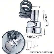 Ống nối dài vòi nước xoay có thể tháo rời 50CM/19.69IN, 3 chế độ tiết kiệm nước, bộ chuyển đổi vòi nước đa năng cho nhà bếp, phòng tắm, ban công. - A - Xem 2