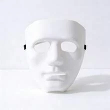 4 PIEZAS Máscara de cara completa de Halloween, máscara de disfraz de unicolor en blanco para cosplay, mascarada y actuación callejera - Multicolor - Ver 6