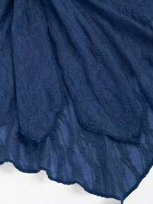 Top corto de verano para mujer con cuello halter y nudo delantero en unicolor, estilo Y2K - Azul marino - Ver 5