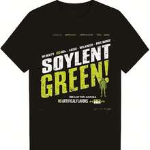 Soylent Green Retro Movie Parody T-Shirt For Men, Funny Novelty Graphic Tee With Characters, Short Sleeve Slogan T-Shirt, Comfortable Fit - 款式 - 查看 1