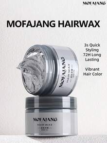 MOFAJANG 120g Colorful Hair Wax, 3s Quick Styling, 72h Strong Hold, Natural Matte Texture, Gentle Formula No Damage, Non-Sticky No Residue, Add Volume And Texture, Easy To Use And Reshape, Lightweight Texture All Day No Collapse - GRANNY GRAY - View 2