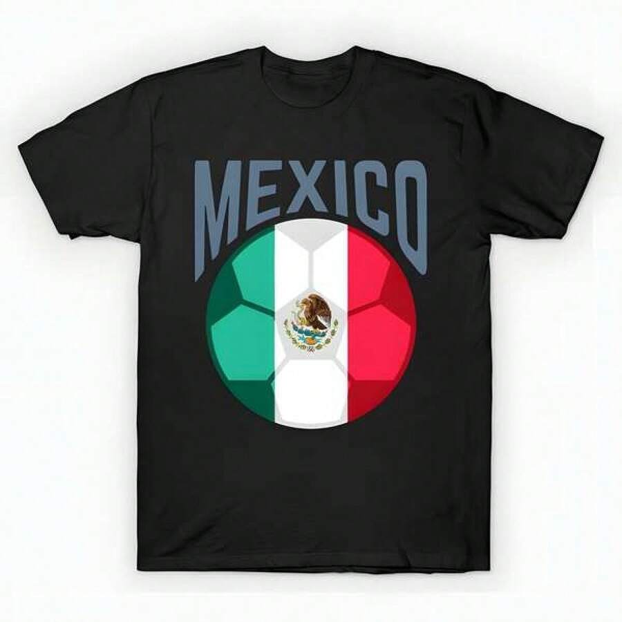 Support Mexican Soccer team unisex de la de algodón puro de alta densidad de 220 g. C-AmiS-eta uniS-ex 100 % aL-Godón de - Tejido de alta densidad. Apta para todo tipo de perS-onas, ya sean mujeres o hombres. Tejido duradero de alta C-Alidad apto para todas las estaciones, suave al tacto pero duradero. Tops transpirables. Conjuntos de otoño para mujer. Conjuntos de vaC-Aciones para mujer. Disfraz de Halloween para mujer. - Negro - Ver 1