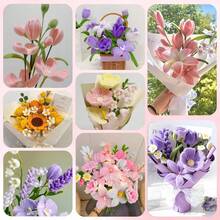 624/1024pcs Pipe Cleaner Handmade Set, Pipe Cleaner Flower Making Kit, 8 Colors Flower Making Set With Fuzzy Stems, Floral Wire, Gardening Tape, Stamens, Pearls, Instruction Manual And Ribbons - Multicolor - View 9